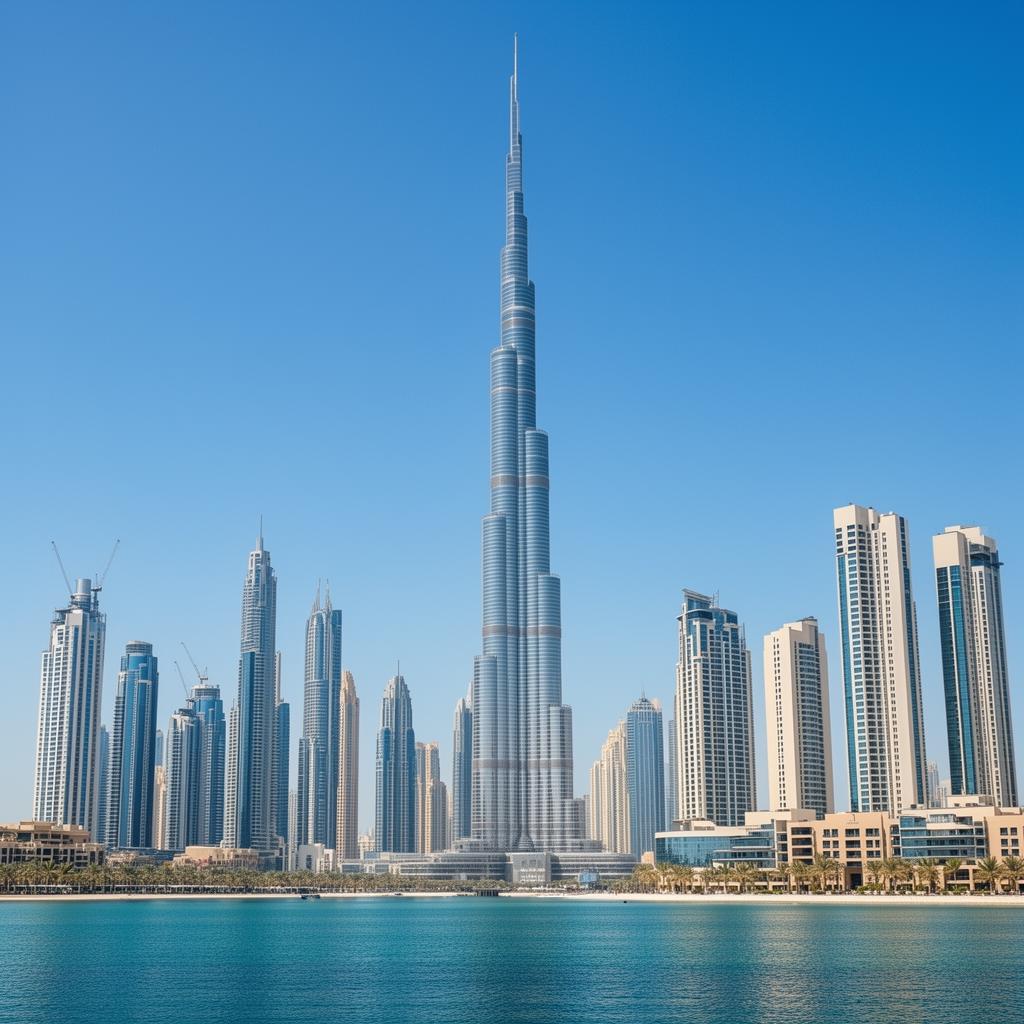 Dubai skyline with Burj Khalifa