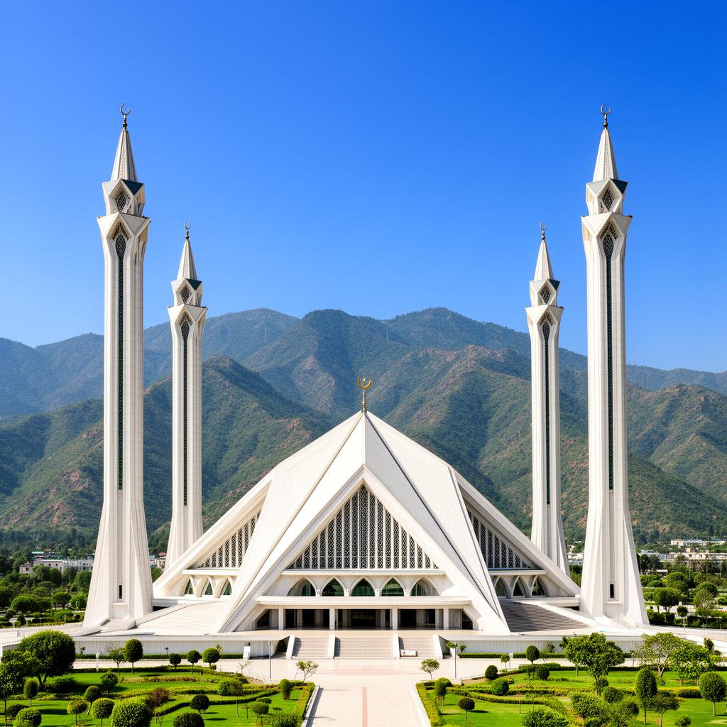 Faisal Mosque Islamabad city landmark