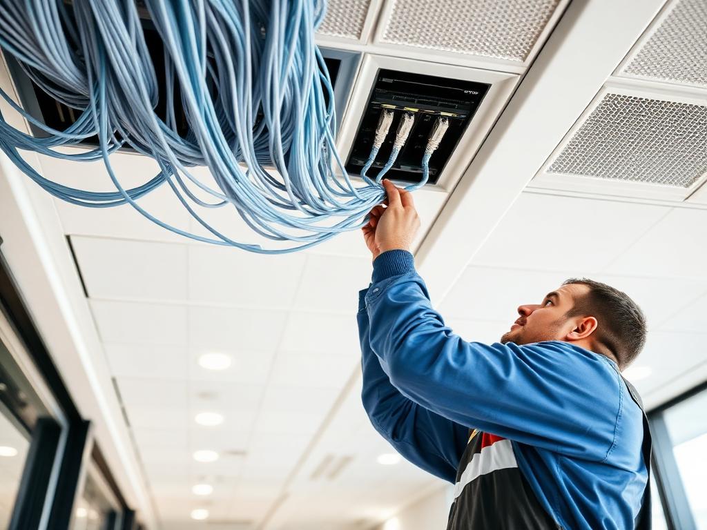 Structured network cabling installation in an office in Lahore
